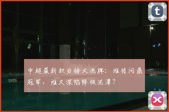 中超最新积分榜大洗牌：谁将问鼎冠军，谁又深陷降级泥潭？
